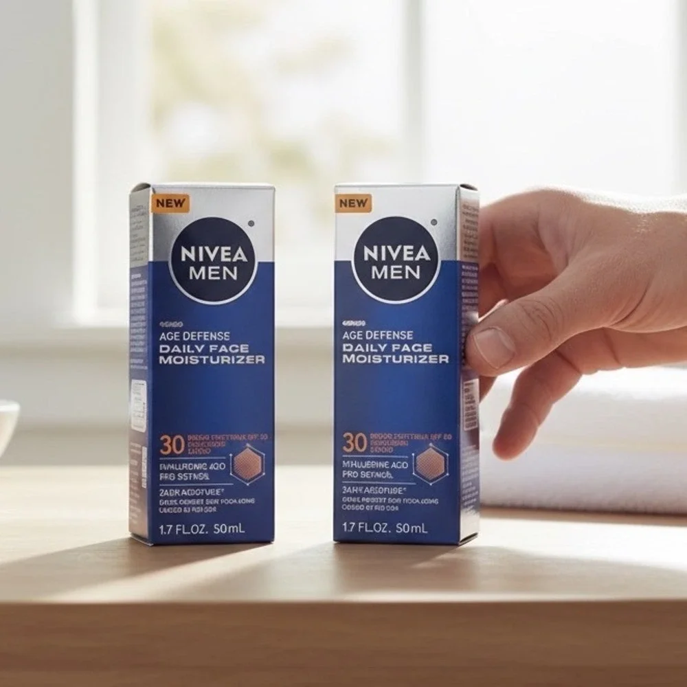 Nivea Men Age Defense Daily Face Moisturizer SPF 30 Hyaluronic Acid 1.7oz 2 Pack